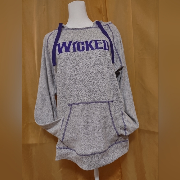 NWOT Wicked hoodie sweatshirt grey with purple accents - Picture 2 of 7